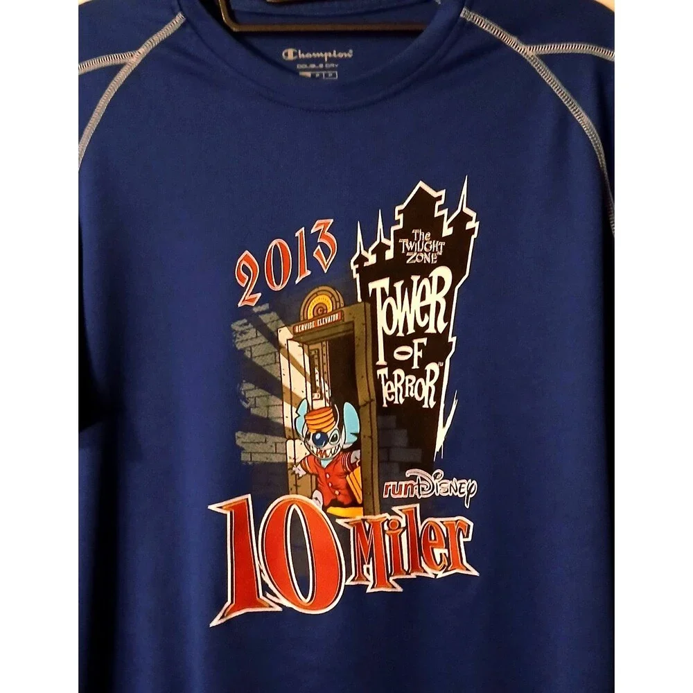 RunDisney Tower of Terror 10 Miler Shirt Mens Small 2013 Champion Double Dry - Picture 3 of 7